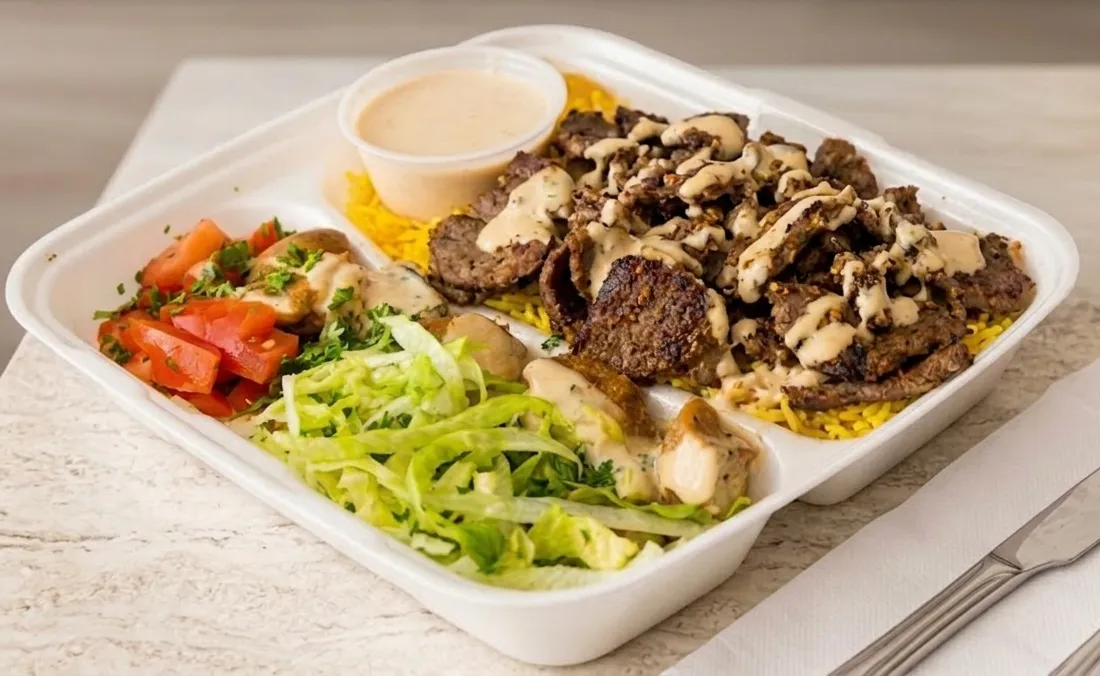Beef donair plate at Calgary Shawarma, Edmonton Trail NE